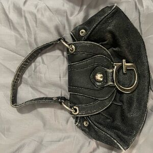 Vintage Guess Black Shoulder Bag with Buckle